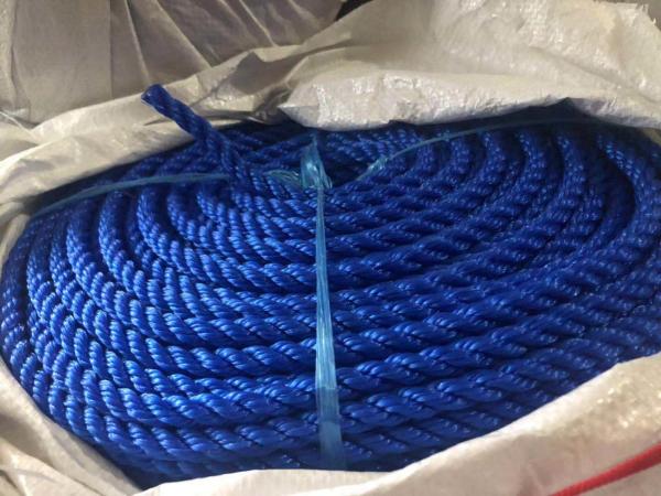 3 Strands Twisted Polypropylene Twine UV Treated High Breaking Strength Blue PE