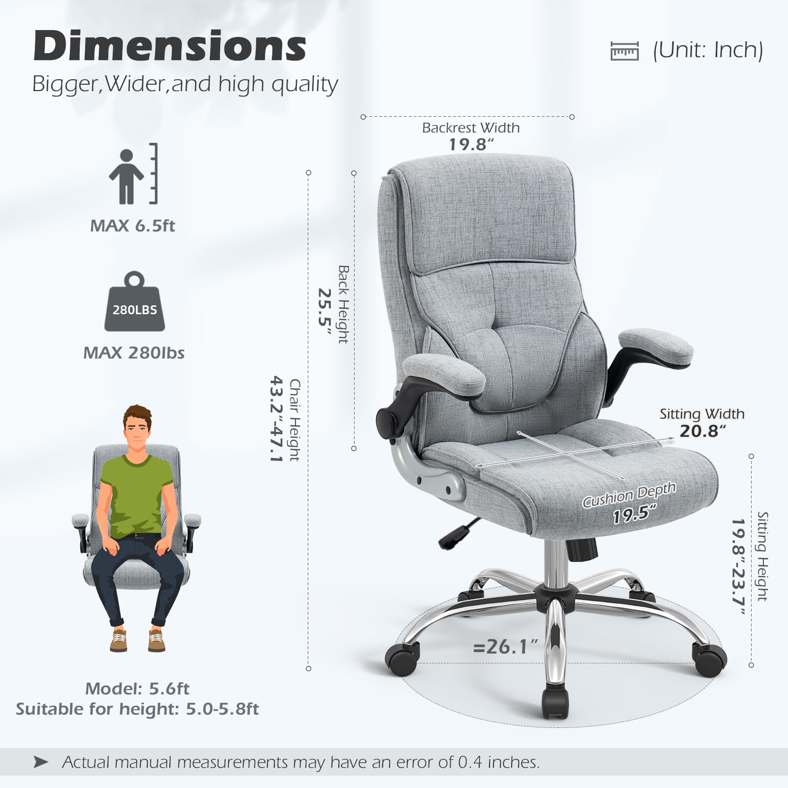 Modern Design Style High Back Computer Chairs with Lumbar Support Lift Chair