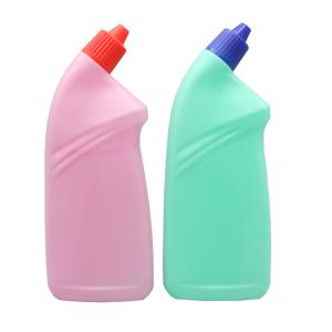 China HDPE 500ml Flat Screw Cap Toilet Cleaner Bottle factory