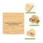 Sublimation Photo Printing Bamboo Coaster Set With Holder 10*10cm Thick 0.5cm