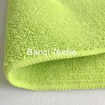 Green 2 layersthick twist solid microfiber dish rags， tea towels wipes,single