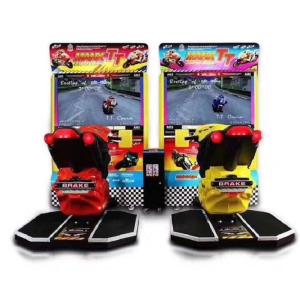 China Plastic Moto Racing Game Machine 2200*2500*2500mm Cool Coin Operated Driving Simulator factory
