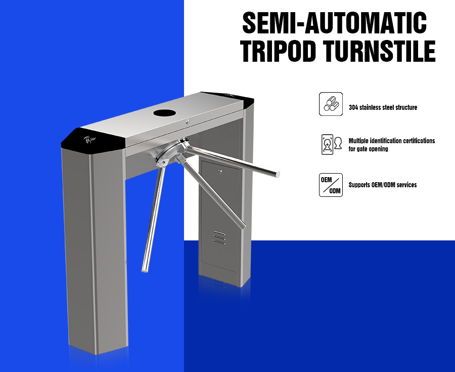 HCW SUS304 Turnstile Access Control Security Systems One Way Turnstile