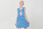 Striped Viscose Elastane Pyjamas , Women'S Sleeveless Sleepwear Lace Back