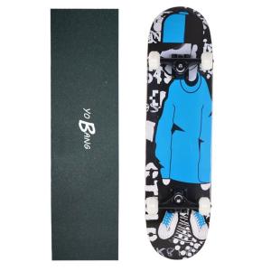 China 31inch Pro Complete Skateboards Full Canadian Maple Deck Blue Guy Design For Youth factory