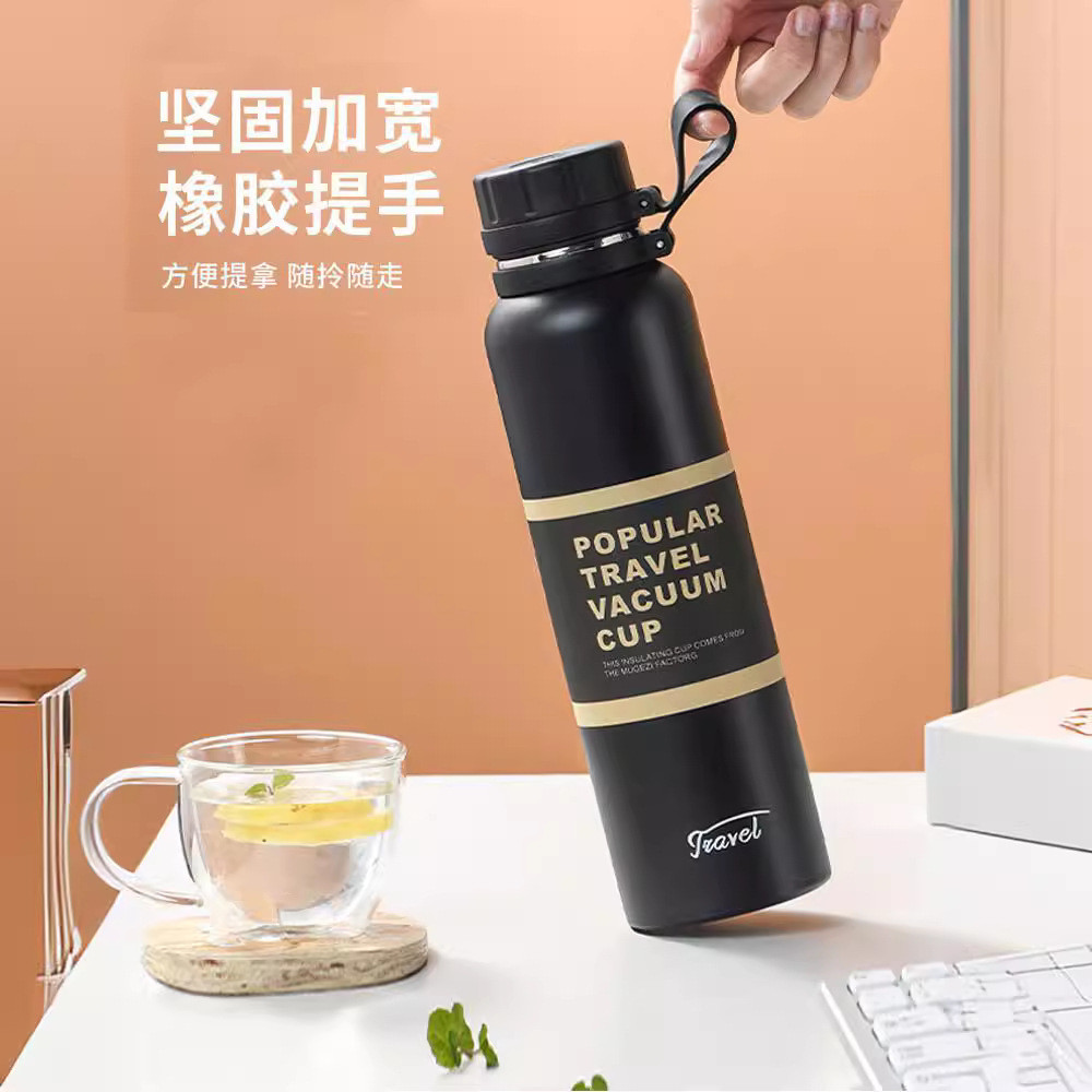 Custom Double Wall Vacuum Stainless Steel Water Bottle Tumbler With Lids Featuring Logo Design
