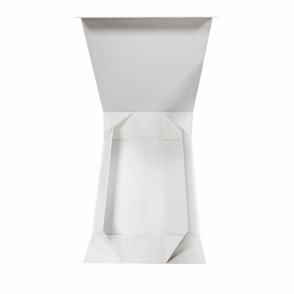 White Customized Gift Foldable box Ribbon paper hard cardboard gift boxes Flip