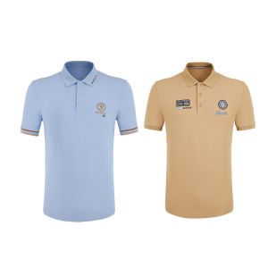 Casual Style Short Sleeve Polo Tee Shirts with Custom Patterns and Breathable