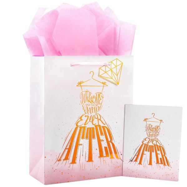 Custom Order Customised Logo Personalised Coated Paper Bag for Happy Wedding