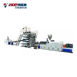 China Plastic PVC Floor Board Machine Production Line SPC RVP Rigid Vinyl Plank Click Flooring factory