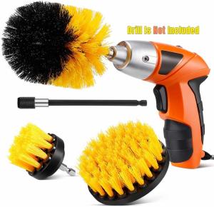China 4 Pieces Drill Brush Attachment Set with Extension rob For Cleaning Grout,Wheel,Tub,ect factory