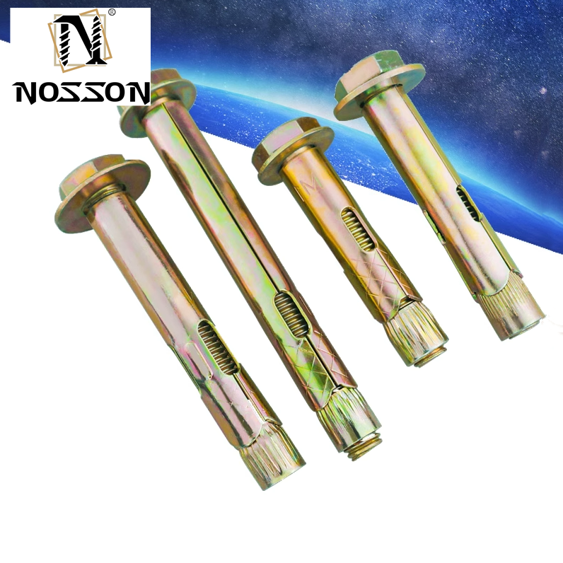 Bright Finish SS304 Hexagon Built-in Sleeve Expansion Screw for Concrete Anchor Installation Longer Life TiCN Coating