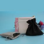 Lightweight Drawstring Jewelry Bag Pu Leather Hot Stamping With Long Lifespan