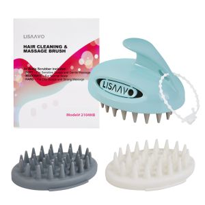 China Blue Easy Clean Scalp Massager With 3 Interchangeable Scrubbers factory