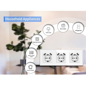 228 X 86 X 35mm Electrical Wall Socket CE Internet Wall Socket L N GND Wiring