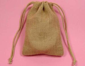 China TUV 13cm Drawstring Pouch Bags Linen Jute Jewelry Burlap Gift Sacks SGS factory