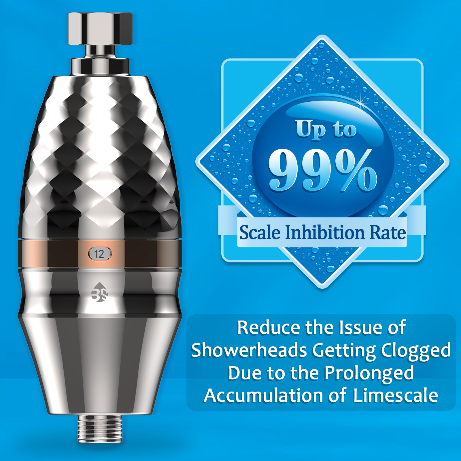 High Output Revitalizing Shower Filter For Hard Water Shower Head Filter Filtration Reduce Dry Itchy Skin