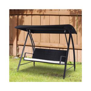 China Mail packing Y AJUNION Garden Porch Swing Chair Wicker Seat Hanging Chair Patio Swings with Canopy factory