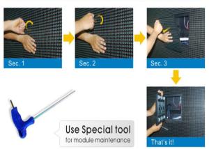 China P6.667 Outdoor Front Service LED Display 48*48 Dots Epistar LED Chip 320x 320 mm factory