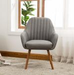 Contemporary Gray Linen Modern Dining Armchair Upholstered Wear Resistant Relax