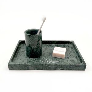 Pradas Verde Green Stone Bathroom Sets Sustainable With Customized Size
