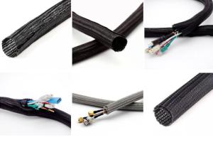 China Wire Harness F6 Self Wrapping Split Braided Sleeving UL CSA ROHS Certificated factory
