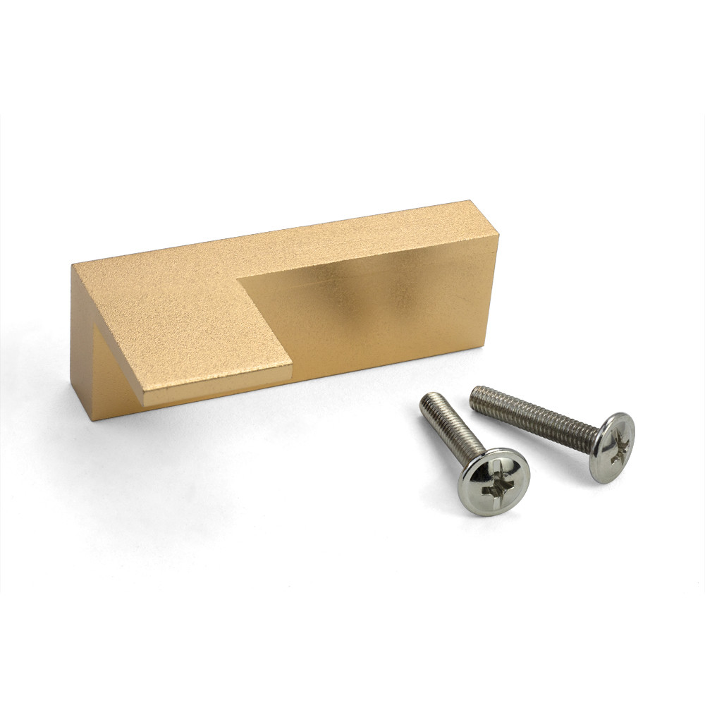 OEM Design Brush Gold Aluminum Cabinet Handles 2.36 inch With Screw