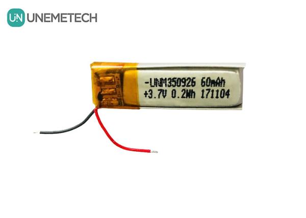 Over 500 Cycles Life Rechargeable 3.7V 60mAh Lithium ion Polymer 350926 Battery