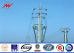 Galvanized Steel Electrical Power Pole Bitumen 20m With Cross Arms ISO 9001