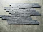 Slate Quartzite Stacked Stone Panels Wall Cladding Black Quartzite Panel