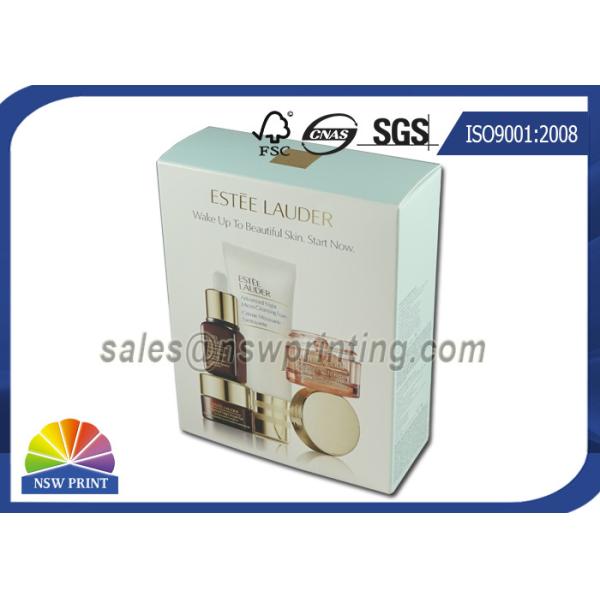 China Cosmetic Packaging Folding Carton Box With Gold Foil Embossing Logo factory