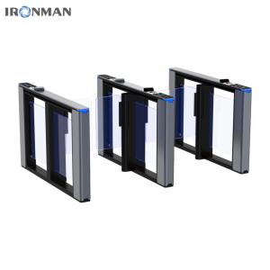 China Glass High Speed Pedestrain Turnstile Gate , Speed Gate Turnstile For Airport Gym factory
