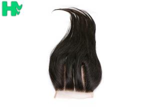 China 100% Human Hair Closure 4*4 Lace Closure Extension Three Part Way Straight factory