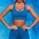 XXXL Polyester Spandex Gym Sports Bra Front Zip Sports Bra Plus Size