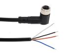 Right angled M8 4pin 5M female cable and connector for use with Industrial