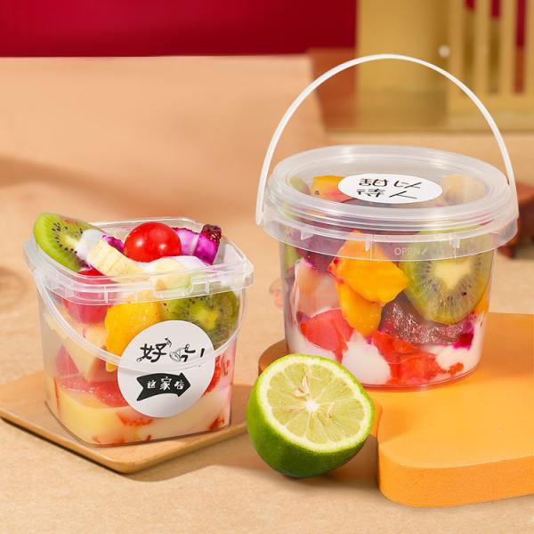 Other Food Grade Thicken Plastic Bucket With Holder And Lid For Seafood Snack