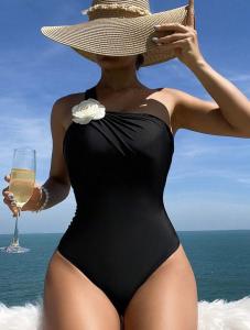 China Full Length Swimsuit Perfectly Suited For Swimming Pool Black Sexy Bikini Swim Wear One Piece factory