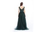 Green Custom Size Arabic Long Evening Dresses , Soft Handfeeling Arabic Lace