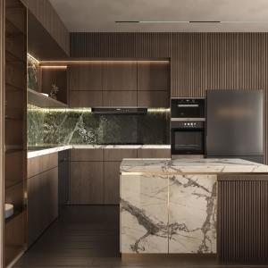 China Modern Villa Style Interior Smart Kitchen Cabinets Melamine Wall Cabinet Complete Luxury Kitchen Cabinets Set factory