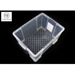 Clear / Transparent Collapsible Plastic Crate Lightweight 45l For Office