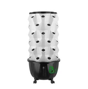 China Stocked 65L 6 Layer 48 Plant Holes Hydroponic Growing Tower With Drip Nutrient Delivery factory