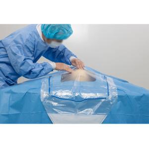 China Green Surgery Craniotomy Drape Pack with Fluid Collection Pouch factory