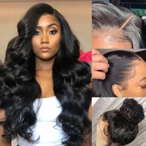 China 250g Body Wave HD 5x5 Lace Closure Human Hair Wigs factory