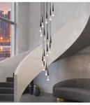 Nordic Light Luxury Silver Mountain Crystal Chandelier for Villa Duplex