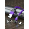 Buy cheap 540° rotation USB magnetic cable nylon braided 3 in 1 magnetic cable fast from wholesalers