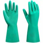 Green nitrile industrial safety gloves