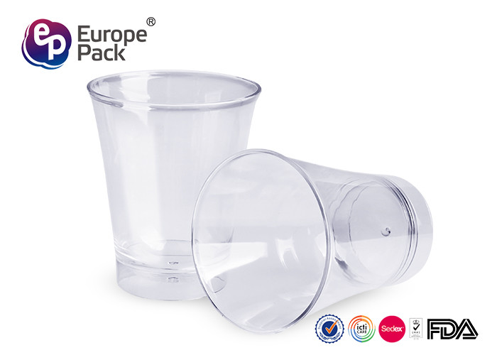 Disposable Plastic Champagne Glasses Round Shape Ps Material 300Ml