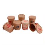 24OZ Brown kraft paper cup leakproof takeaway food soup packaging biodegradable