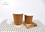 White / Brown Disposable Paper Coffee Cups With Lids Eco Friendly Multiple Sizes