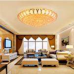 Luxury Crystal Led Ceiling Light Round Bedroom Gold Chandelier